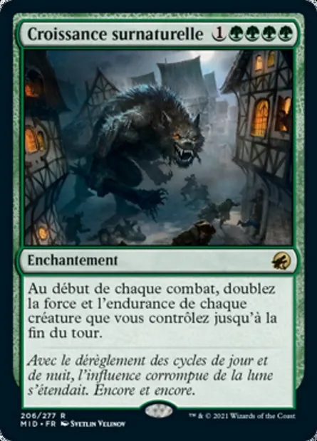 Croissance surnaturelle, carte Magic MID 206 — extension Innistrad : chasse de minuit