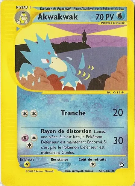 Akwakwak, carte Pokémon AQ 50b — extension Aquapolis