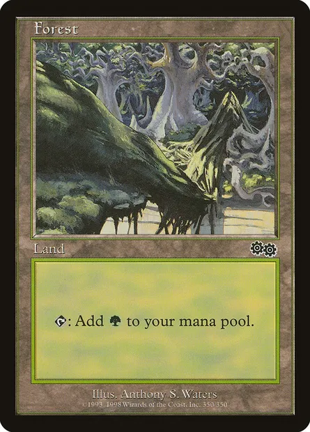 Forest, Magic card USG 350 — Urza's Saga set