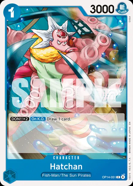 Hatchan, One Piece card OP14-051 — THE AZURE SEA’S SEVEN set