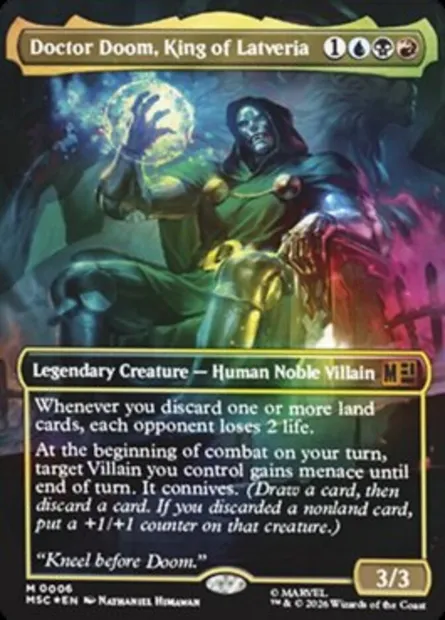 Doctor Doom, King of Latveria, Magic card MSC 6 — Marvel Super Heroes Commander set