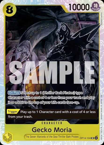 Gecko Moria, One Piece card OP14-104 — THE AZURE SEA’S SEVEN set