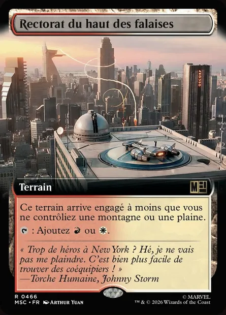 Rectorat du haut des falaises, carte Magic MSC 466 — extension Marvel Super Heroes Commander
