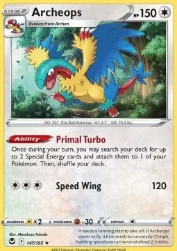 Archeops, Pokémon card TDX 147 — Theme Deck & Blisters Exclusives set