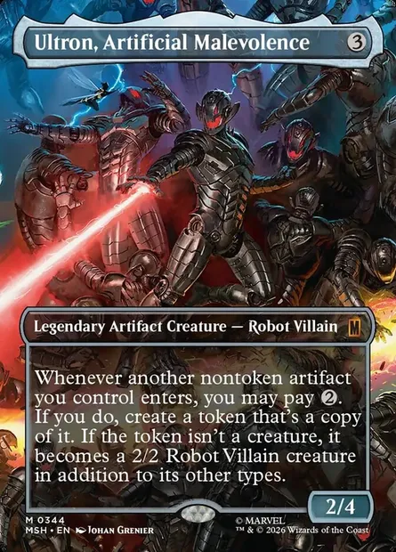 Ultron, Artificial Malevolence, Magic card MSH 344 — Marvel Super Heroes set