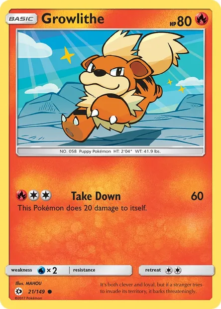 Growlithe, Pokémon card SUM 21 — Sun & Moon set