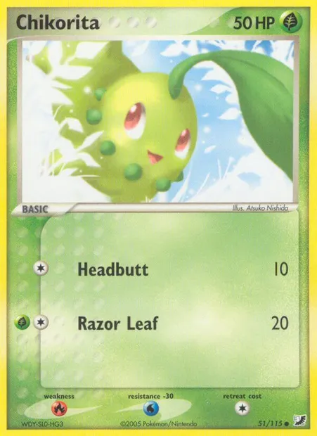 Chikorita, Pokémon card UF 51 — Unseen Forces set