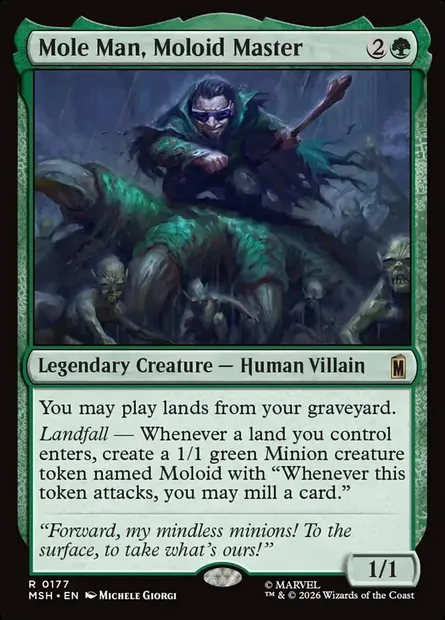 Mole Man, Moloid Master, Magic card MSH 177 — Marvel Super Heroes set