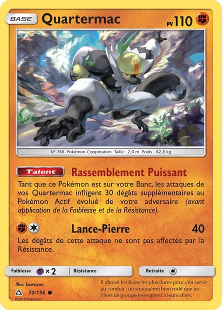 Quartermac, carte Pokémon UPR 70 — extension Ultra-Prisme