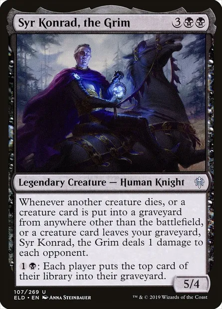 Syr Konrad, the Grim, Magic card ELD 107 — Throne of Eldraine set