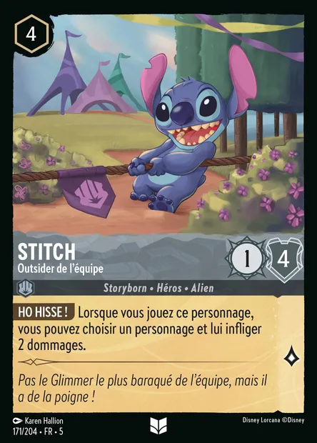 Stitch - Outsider de l'équipe, carte Disney Lorcana CH5-171 — extension Ciel Scintillant