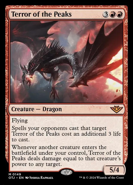 Terror of the Peaks, Magic card OTJ 149 — Outlaws of Thunder Junction set