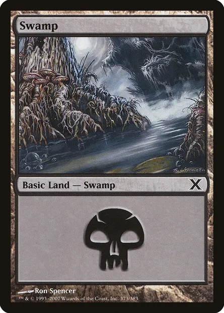 Swamp, Magic card 10E 373 — Tenth Edition set