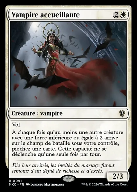 Vampire accueillante, carte Magic MKC 91 — extension Murders at Karlov Manor Commander