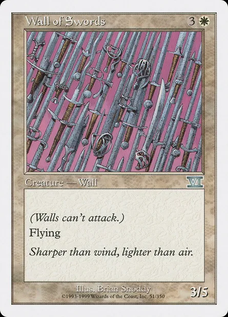 Mur d'épées, carte Magic 6ED 51 — extension Classic Sixth Edition
