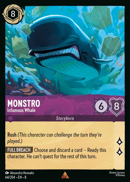 Monstro - Infamous Whale, Disney Lorcana card CH8-064 — The Reign of Jafar set