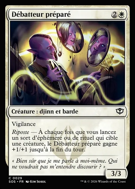 Débatteur préparé, carte Magic SOS 29 — extension Secrets of Strixhaven
