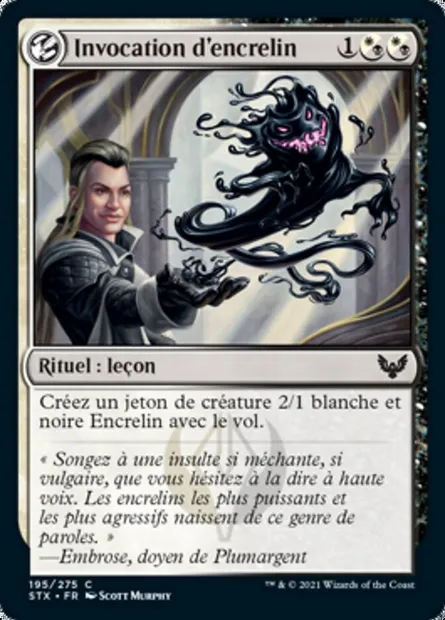 Invocation d'encrelin, carte Magic STX 195 — extension Strixhaven: l'Académie des Mages