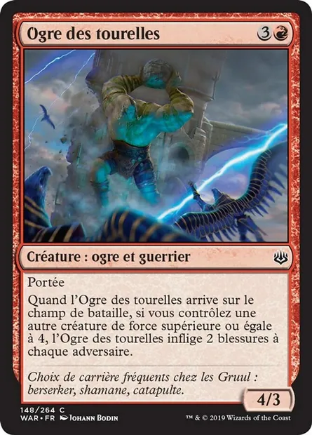 Ogre des tourelles, carte Magic WAR 148 — extension La guerre des Planeswalkers