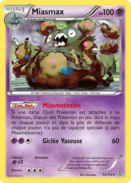 Miasmax, carte Pokémon DRX 54 — extension Dragons Éxaltés