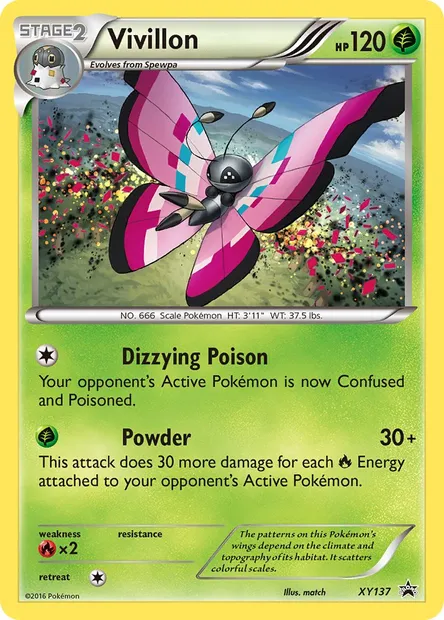 Vivillon, Pokémon card XY 137 — XY Black Star Promos set
