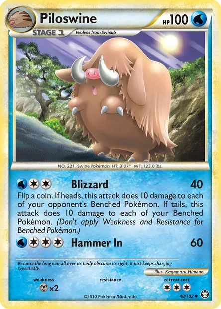 Piloswine, Pokémon card TM 48 — Triumphant set