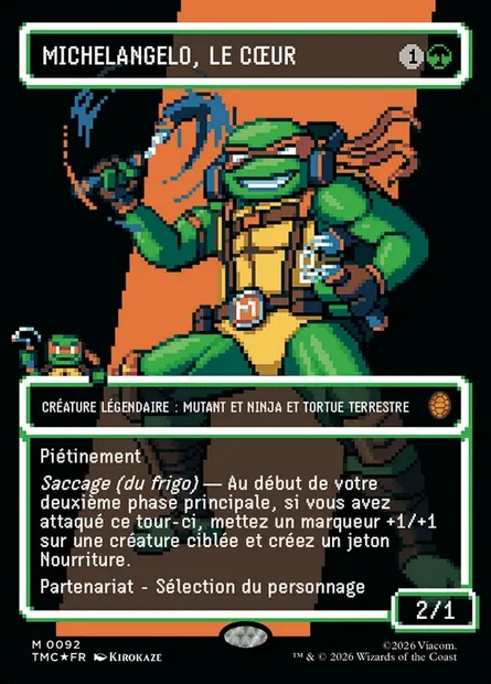 Michelangelo, le cœur, carte Magic TMC 92 — extension Teenage Mutant Ninja Turtles Eternal