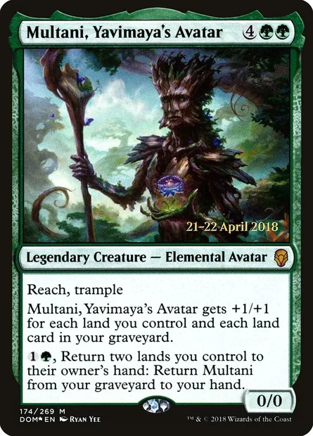 Multani, Yavimaya's Avatar, Magic card PDOM 174s — Dominaria Promos set