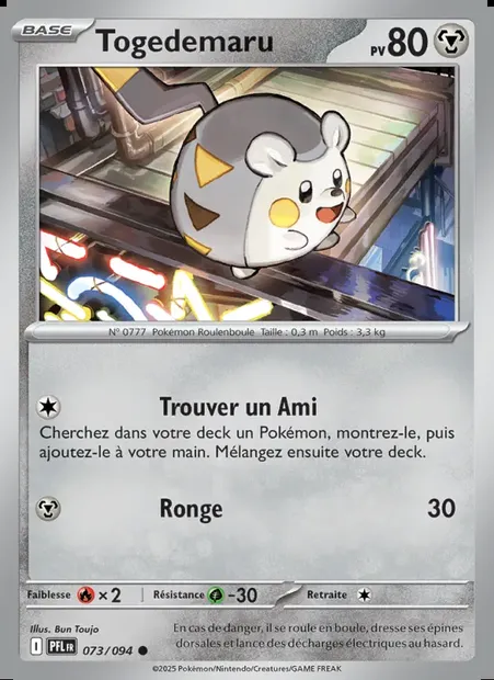 Togedemaru, carte Pokémon PFL 073 — extension Flammes Fantasmagoriques