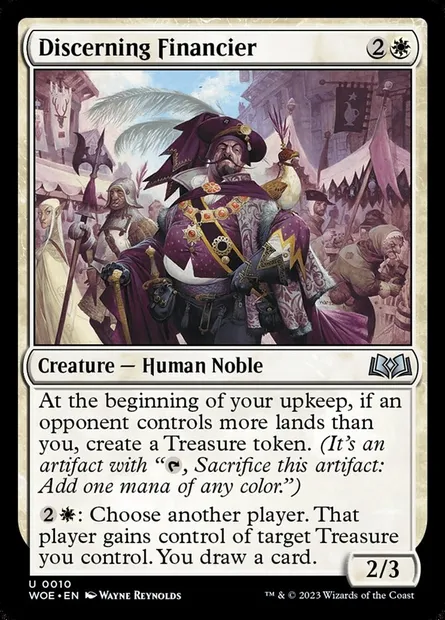 Discerning Financier, Magic card WOE 10 — Wilds of Eldraine set