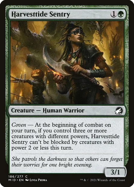 Harvesttide Sentry, Magic card MID 186 — Innistrad: Midnight Hunt set