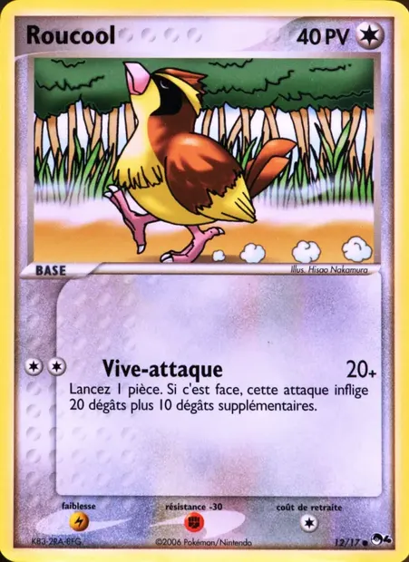 Roucool, carte Pokémon P4 12 — extension POP Série 4