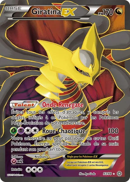 Giratina EX, carte Pokémon AOR 93 — extension Origines Antiques