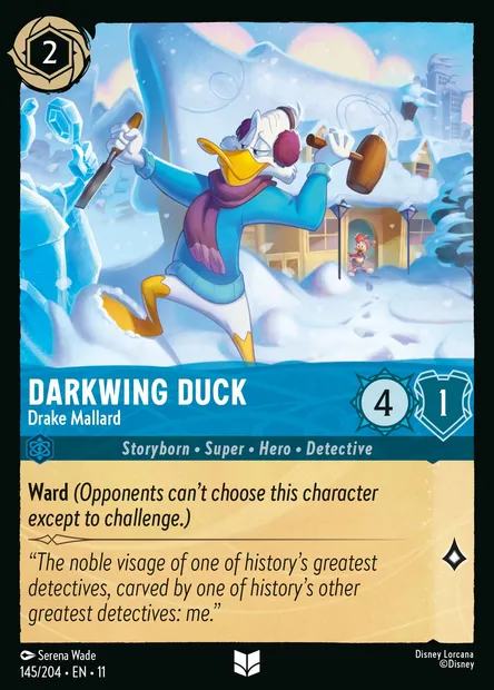 Darkwing Duck - Drake Mallard, Disney Lorcana card CH11-145 — Winterspell set