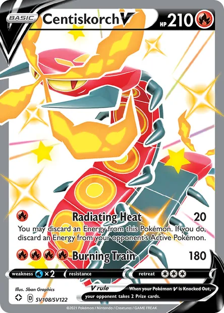 Centiskorch V, Pokémon card SHF SV108 — Shining Fates set