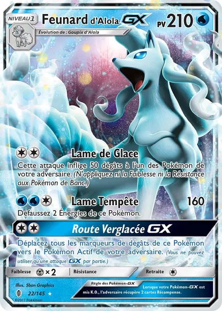 Feunard d’Alola GX, carte Pokémon GRI 22 — extension Gardiens Ascendants