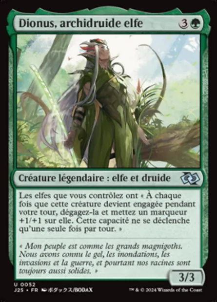 Dionus, archidruide elfe, carte Magic J25 52 — extension Foundations Jumpstart