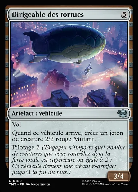 Dirigeable des tortues, carte Magic TMT 180 — extension Teenage Mutant Ninja Turtles