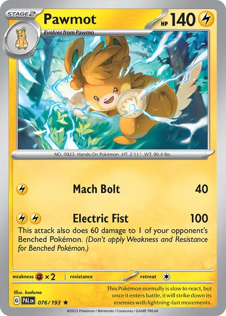 Pawmot, Pokémon card PAL 076 — Paldea Evolved set