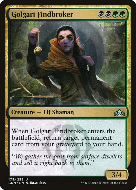 Golgari Findbroker, Magic card GRN 175 — Guilds of Ravnica set