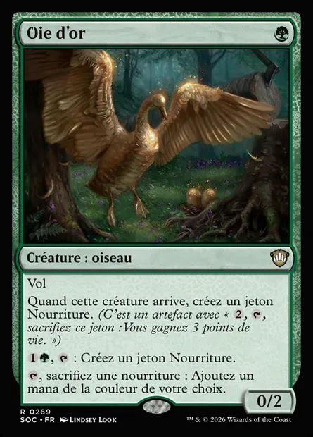 Oie d'or, carte Magic SOC 269 — extension Secrets of Strixhaven Commander