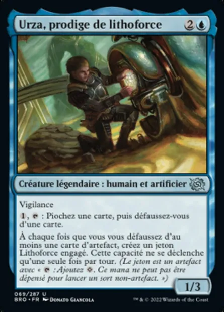 Urza, prodige de lithoforce, carte Magic BRO 69 — extension La Guerre Fratricide