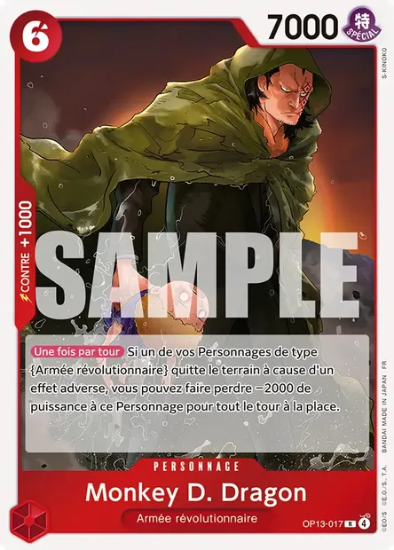 Monkey D. Dragon, carte One Piece OP13-017 — extension SUCCESSEURS