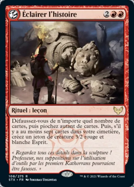 Éclairer l'histoire, carte Magic STX 108 — extension Strixhaven: l'Académie des Mages