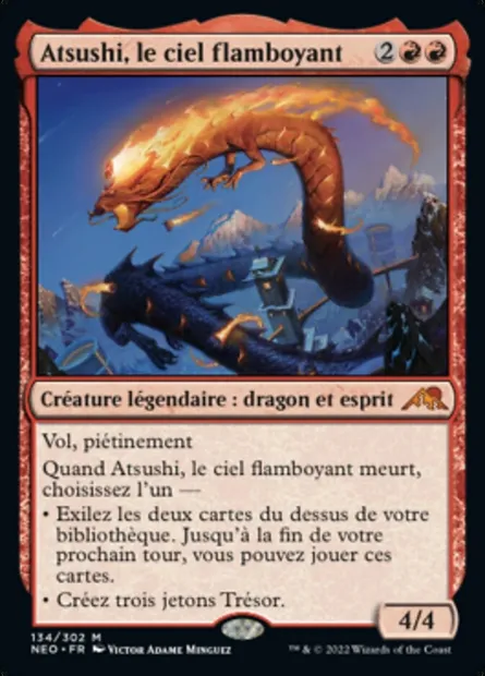 Atsushi, le ciel flamboyant, carte Magic NEO 134 — extension Kamigawa: La Dynastie Néon