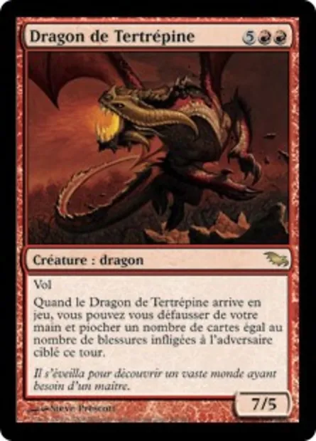 Dragon de Tertrépine, carte Magic SHM 98 — extension Sombrelande