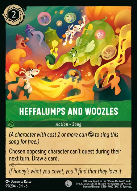Heffalumps and Woozles, Disney Lorcana card CH6-095 — Azurite Sea set