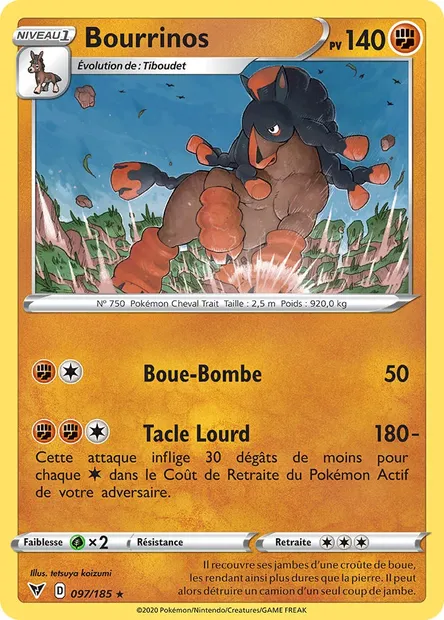 Bourrinos, carte Pokémon VIV 97 — extension Voltage Éclatant