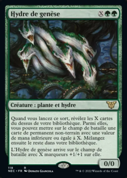 Hydre de genèse, carte Magic NEC 118 — extension Neon Dynasty Commander