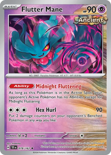 Flutter Mane, Pokémon card TEF 078 — Temporal Forces set